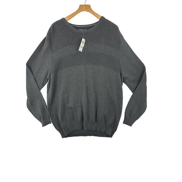 Club Room, Men's Textured Cotton Sweater, 3XL Charcoal Heather - Picture 1 of 8